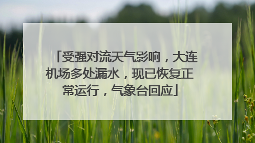受强对流天气影响，大连机场多处漏水，现已恢复正常运行，气象台回应