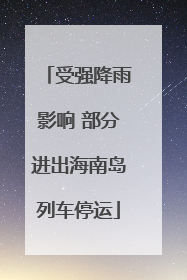 受强降雨影响 部分进出海南岛列车停运
