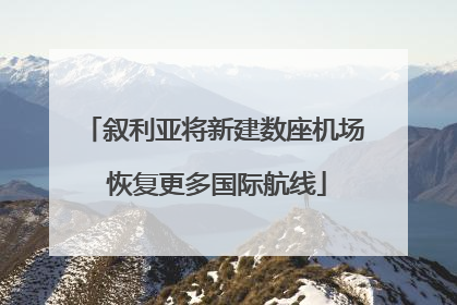 叙利亚将新建数座机场 恢复更多国际航线