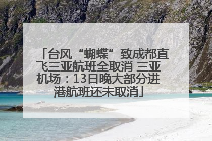 台风“蝴蝶”致成都直飞三亚航班全取消 三亚机场：13日晚大部分进港航班还未取消