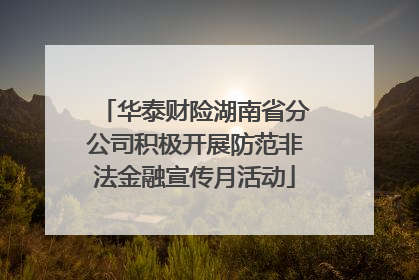 华泰财险湖南省分公司积极开展防范非法金融宣传月活动