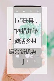卢氏县：“四措并举”激活乡村振兴新优势