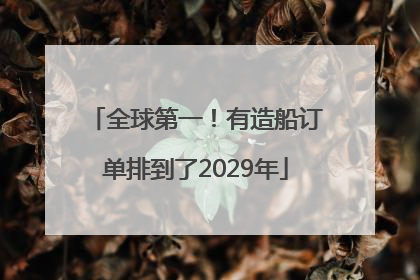 全球第一！有造船订单排到了2029年