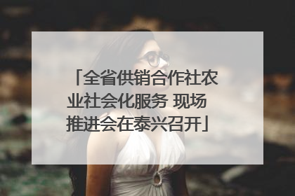 全省供销合作社农业社会化服务 现场推进会在泰兴召开
