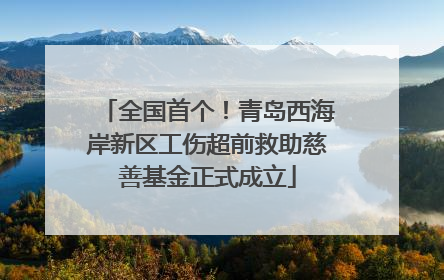 全国首个！青岛西海岸新区工伤超前救助慈善基金正式成立