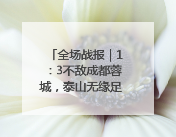 全场战报｜1：3不敌成都蓉城，泰山无缘足协杯八强