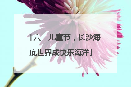 六一儿童节，长沙海底世界成快乐海洋