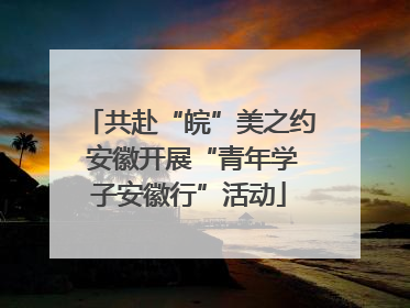 共赴“皖”美之约 安徽开展“青年学子安徽行”活动