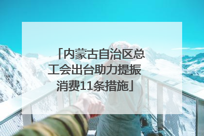 内蒙古自治区总工会出台助力提振消费11条措施