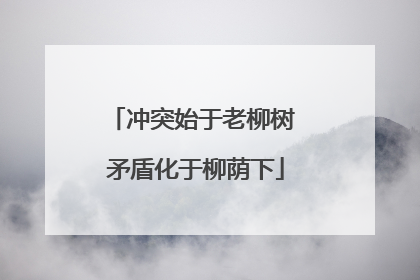 冲突始于老柳树 矛盾化于柳荫下
