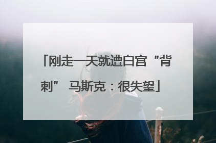 刚走一天就遭白宫“背刺” 马斯克：很失望