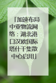 加速布局中亚物流网络：湖北港口汉欧国际塔什干集散中心启用