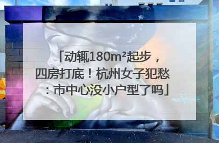 动辄180m²起步，四房打底！杭州女子犯愁：市中心没小户型了吗