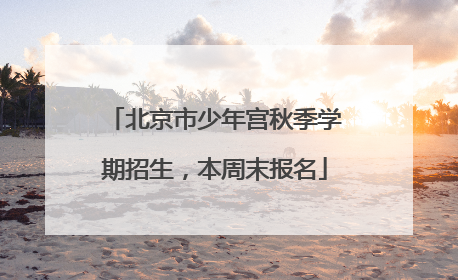 北京市少年宫秋季学期招生，本周末报名