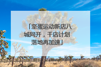 坚蛋运动新店八城同开，千店计划落地再加速