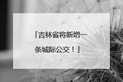 吉林省将新增一条城际公交！