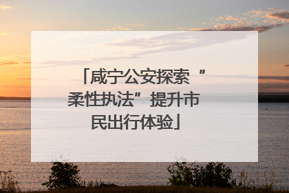 咸宁公安探索“柔性执法”提升市民出行体验