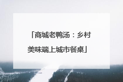 商城老鸭汤：乡村美味端上城市餐桌