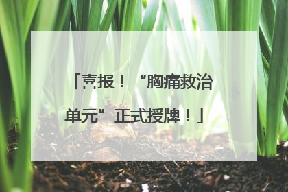 喜报！“胸痛救治单元”正式授牌！