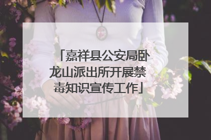 嘉祥县公安局卧龙山派出所开展禁毒知识宣传工作