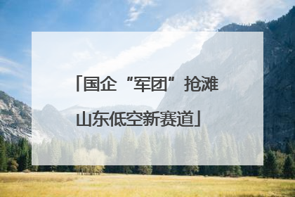 国企“军团”抢滩山东低空新赛道