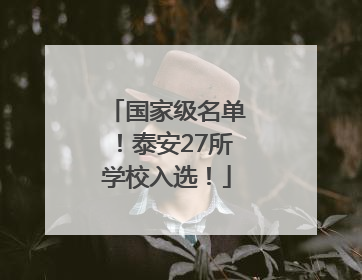 国家级名单！泰安27所学校入选！