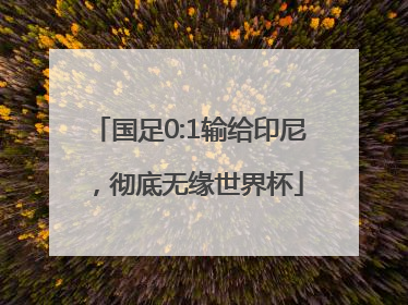 国足0:1输给印尼，彻底无缘世界杯