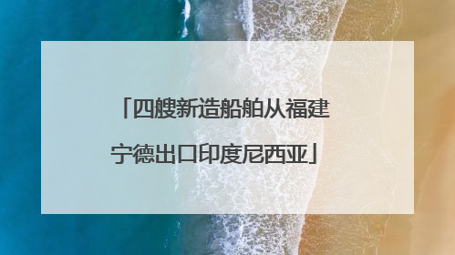 四艘新造船舶从福建宁德出口印度尼西亚