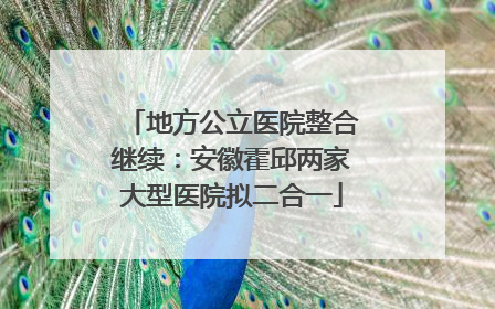 地方公立医院整合继续：安徽霍邱两家大型医院拟二合一
