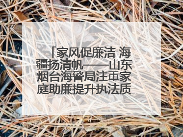 家风促廉洁 海疆扬清帆——山东烟台海警局注重家庭助廉提升执法质效侧记