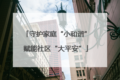 守护家庭“小和谐” 赋能社区“大平安”