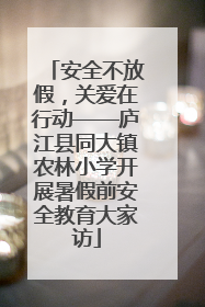 安全不放假，关爱在行动——庐江县同大镇农林小学开展暑假前安全教育大家访