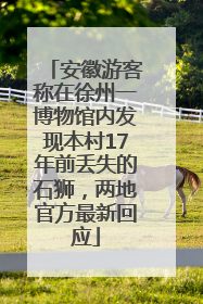 安徽游客称在徐州一博物馆内发现本村17年前丢失的石狮，两地官方最新回应