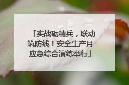 实战砺精兵，联动筑防线！安全生产月应急综合演练举行