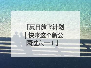 夏日放飞计划｜快来这个新公园过六一！