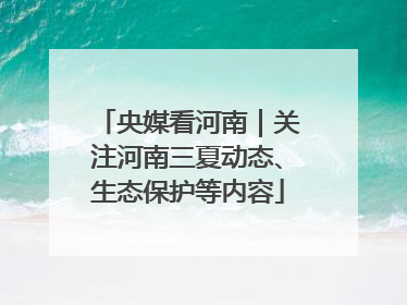 央媒看河南｜关注河南三夏动态、生态保护等内容
