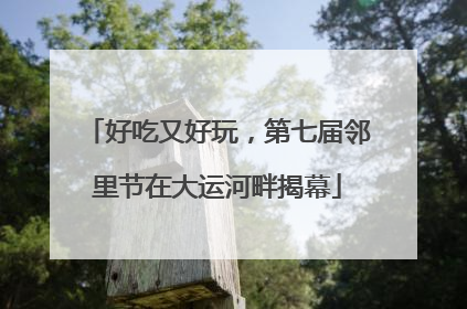 好吃又好玩，第七届邻里节在大运河畔揭幕
