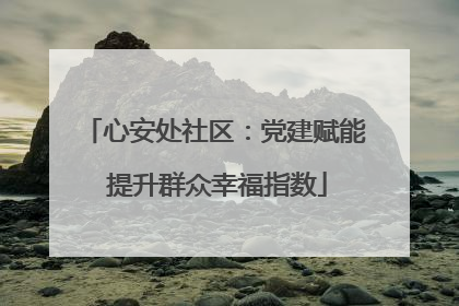 心安处社区：党建赋能 提升群众幸福指数