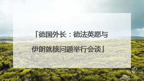 德国外长：德法英愿与伊朗就核问题举行会谈