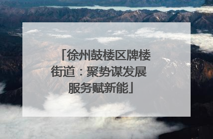 徐州鼓楼区牌楼街道：聚势谋发展 服务赋新能