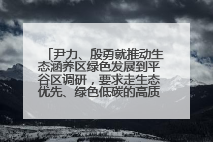 尹力、殷勇就推动生态涵养区绿色发展到平谷区调研，要求走生态优先、绿色低碳的高质量发展之路