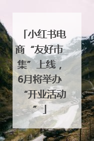 小红书电商“友好市集”上线，6月将举办“开业活动”