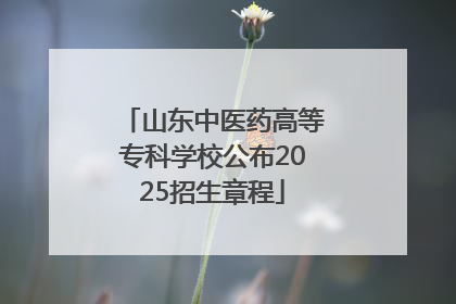 山东中医药高等专科学校公布2025招生章程
