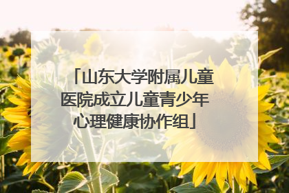 山东大学附属儿童医院成立儿童青少年心理健康协作组
