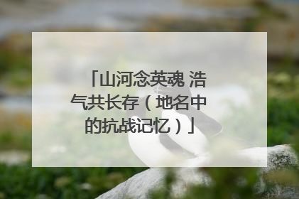 山河念英魂 浩气共长存（地名中的抗战记忆）