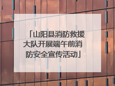 山阳县消防救援大队开展端午前消防安全宣传活动