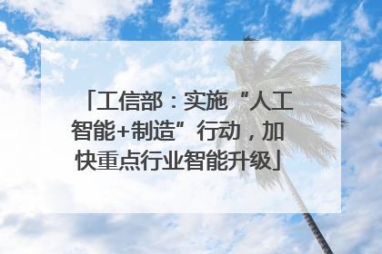 工信部：实施“人工智能+制造”行动，加快重点行业智能升级
