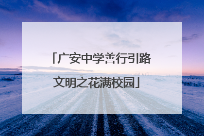 广安中学善行引路 文明之花满校园