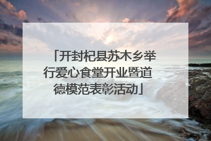 开封杞县苏木乡举行爱心食堂开业暨道德模范表彰活动