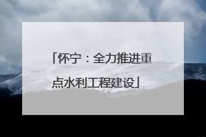 怀宁：全力推进重点水利工程建设